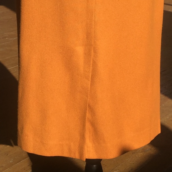 Sag Harbor Warm Pumpkin Spice Wool Medium Length strait skirt with split - Picture 4 of 4